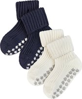 FALKE Cotton Catspads 2-Pack antislip noppen katoen multipack huissokken babysokjes meisjes jongens veelkleurig - Maat 62-68