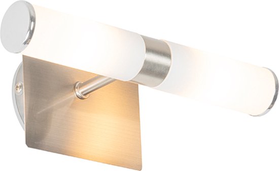 QAZQA bath - Moderne Wandlamp Up Down voor binnen voor badkamer - 2 lichts - D 115 mm - Staal -