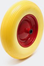 Kruiwagen PU-wiel 4.80 / 4.00-8 massief rubber band, lekbestendig, geel kruiwagenwiel - Multistrobe