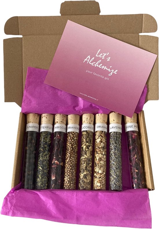 Let's alchemize Color Extravaganza - Gin color changing set - 8 tubes (25ml) Gin botanicals - Gin kruiden - Cocktailkruiden