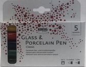 Porselein- en glas stiften 'classic''- set van 5 kleuren - dikte: 4x medium en 1x fijn
