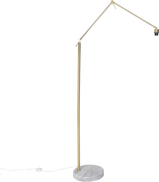 QAZQA editor - Moderne Vloerlamp | Staande Lamp met kap - 1 lichts - H 1908 mm - Goud/messing - Woonkamer | Slaapkamer