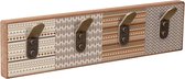 Wandkapstok - Kapstok - Indian - Antiek Beuken - 4 dubbele metalen haken