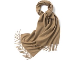 Hommard fijn geweven Lambswool scarf, lamswol, Sjaal, heren, dames, unisex, Camel, Uni