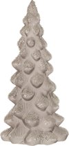 J-Line Kerstboom Deco Suiker Glas Frosted Grijs Small Set van 2 stuks