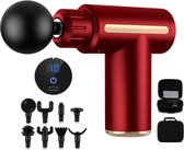 Massage gun – Mini massage gun - Massage pistool - Massage gun professioneel – Relax massage – Massage apparaat – Massagegun – 8 Opzetstukken – Oplaadbaar – Draadloos – Touch Screen – Rood