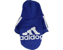 Adidog Hoodie - Hondentrui Maat XXXXL - Blauw - Hondenkleding - Gewicht Hond 10 tot 14 KG