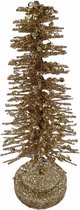 Colmore - Decoratieve kerstboom met glitter - goud - 10 x 10 x 26 cm