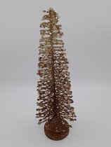 Colmore - Decoratieve kerstboom met glitter - Brons - Bruin - Set van 2 stuks