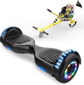 Microgo Hoverboard 6.5 Inch | Krachtige Motor | Sier LEDs | Bluetooth Speaker | Koolzwart + Kart Hiphop