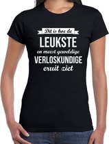Dit is hoe de leukste en meest geweldige verloskundige eruit ziet cadeau t-shirt - zwart voor dames - Bedankt cadeau S