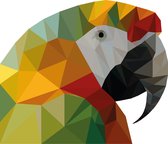 Muursticker papegaai low poly 150x100cm