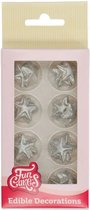 FunCakes - Suikerdecoratie Sterren - Zilver - Set/24