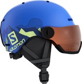 SALOMON Skihelm grom visor pop blue mat/univer Meisjes/Jongens Skihelm - Pop Blue Mat - Maat KL 5659