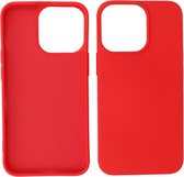 iPhone 13 Pro Max Hoesje - 2.0mm Dikke Fashion Telefoonhoesje Backcover - Siliconen Hoesje - Rood