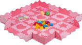 Relaxdays 52-delige speelmat foam - puzzelmat - vloerpuzzel - speeltegels kinderen - zacht - roze