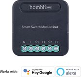 Hombli Smart Switch Module | Retrofit Wifi schakelaar voor dubbele wandschakelaar of stopcontact – Bediening via Mobiele App - Geen hub nodig