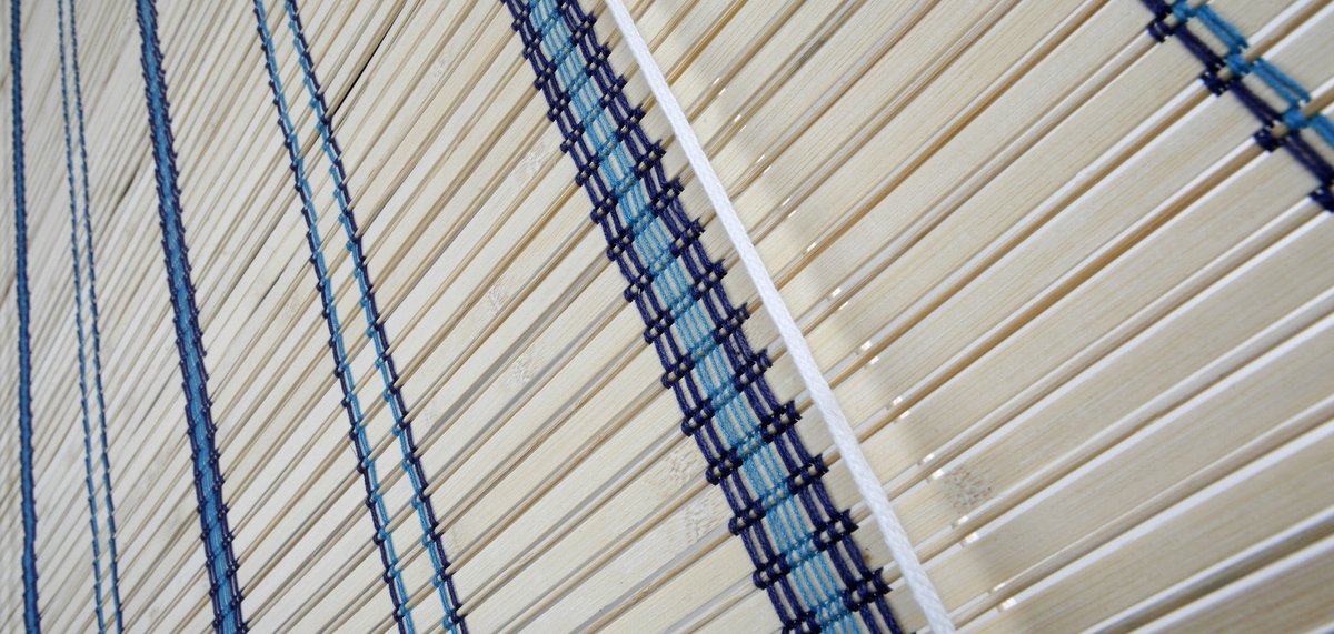 Intergard Rolgordijn Niagara 100x200cm (wonen) Bamboe/Blauw