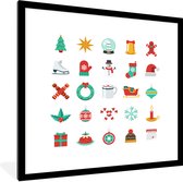 Illustration de Noël avec des objets de Noël typiques 40x40 cm