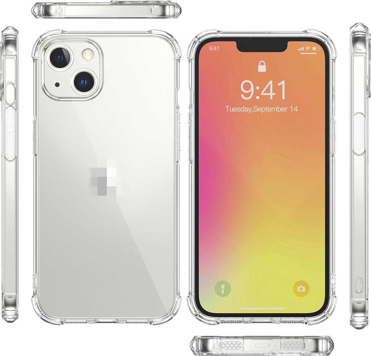 iPhone 13 hoesje - iPhone 13 case - hoesje iPhone 13 - Siliconen hoesje iPhone 13 - Transparant - Shockproof