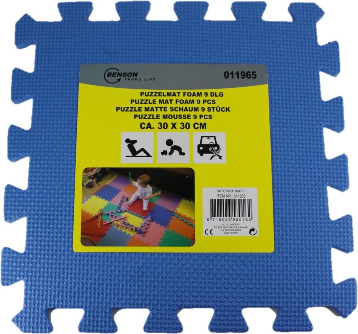 9 Stuks puzzel vloertegels foam 30 x 30 cm - Puzzel speelmat - Baby/peuter speelgoed matten thumbnail 6