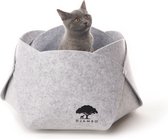 Djambo Grijs Kattenmand Vilt met 1 Zacht Kussen - Elegant en Praktisch Kattenbed - Comfortabel en Origineel Design