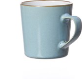 bekerset/mokkenset 6 stuks met oor 40 cl l.blauw Visby