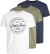 JACK&JONES ORIGINALS JORMORE TEE SS CREW NECK  BIG 3PK MP Heren T-shirt - Maat M