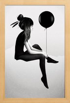 JUNIQE - Poster met houten lijst No Such Thing As Nothing -13x18 /Wit