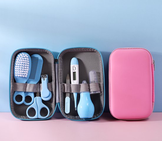 9-delige Baby Verzorgingsset - ROZE - Baby Borstel - Baby Verzorgingsproducten - Nagelset - Manicure set - Kraam cadeau - Incl. Opberg/-Reisdoosje — afbeelding 4