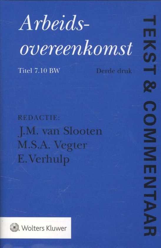 Tekst & Commentaar - Arbeidsovereenkomst - cover