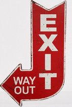 EXIT Way Out - Metalen wandbord - 40 X 25 cm