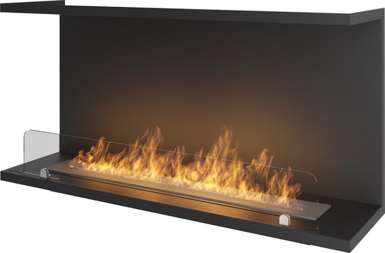 Bio ethanol-haard - 3-zijdige sfeerhaard - INBOUWHAARD - Roomdivider - 100 x 49.7 x 27.5 cm