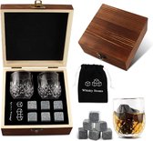 BG4U - Luxe Whiskey Giftset - Whiskey Glazen met Whiskey Stenen - Whiskey Cadeau Set - Incl 2 Whiskey Glazen Whiskey Stones en Luxe Box