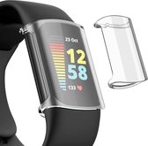 Fitbit Charge 5 Screenprotector + Fitbit Charge 5 Hoesje Siliconen TPU Case Transparant - Volledige 360 Graden Bescherming