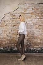 Broek Toxik3 hoge taille lederlook push-up marron