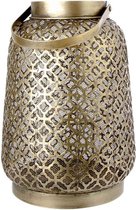 Windlicht - Tafellamp - Kaarsenhouder - Lantaarn - Morocco Brass - Geelkoper - 24x24x34cm - Metaal