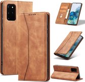 Hoesje voor Samsung Galaxy S20 Book case hoesje - Flip cover - Wallet case voor S20 - Hoesje met pasjes - Bruin