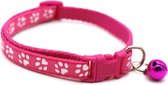 Kattenhalsband met belletje - Verstelbaar - 19 / 32 cm - Kattenbandje - Halsband kat - Cat - Kitten - Katten halsband - roze