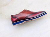 Lederen Herenschoen met sneakerzool, maat 46 Bordeaux met bruin