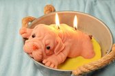 Megagrote "Hond in de Pot" kaars, (BRUIN) met de hand gemaakte kaars door Candles by Milanne - BEKIJK VIDEO