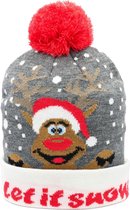 JAP Kerstmuts - Kerst Beanie voor Volwassenen en kinderen - Rudolf - Let it snow