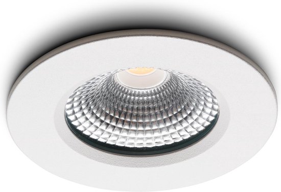 Ledsions LED Inbouwspot - Udis Wit 3W - Dimbare Spot - Extra Warm-Wit - IP65 - Geschikt voor Woonkamer, Badkamer en Keuken - Plafondspot Wit - Ø68 mm
