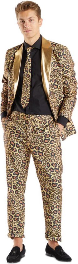 Panter pak 3-delig - panter kostuum - panterprint - carnavalskleding heren - Carnaval kostuum heren - maat 50