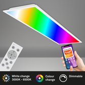 Briloner Leuchten- LED-paneel, WiFi plafondlamp dimbaar, RGB, app-bediening, incl. afstandsbediening, timerfunctie, geheugenfunctie, 40 Watt, 3.800 lumen, wit,