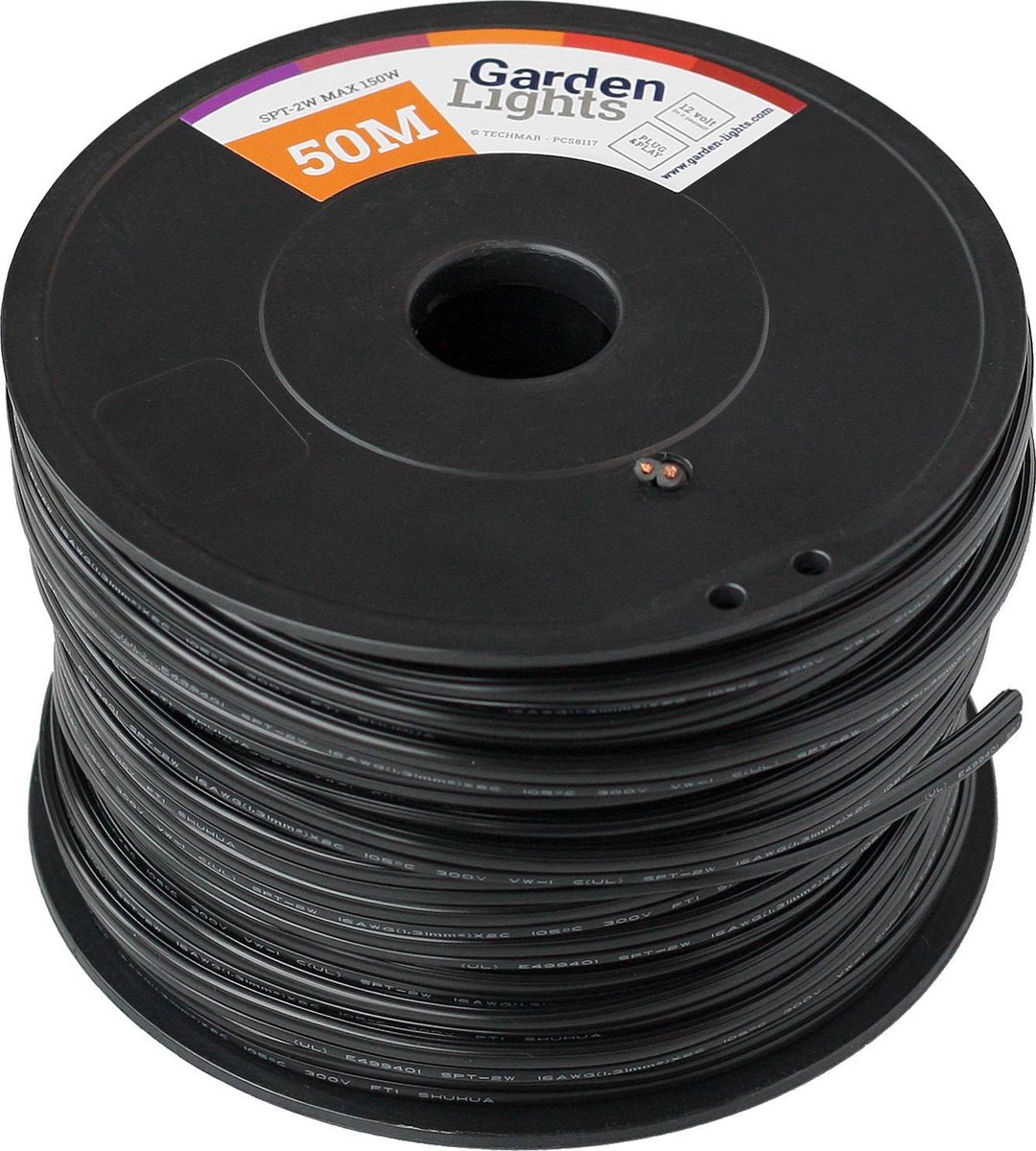 Bol.com Garden Lights Hoofdkabel Flex 50 Meter - kabel voor buitenverlichting - zwart aanbieding