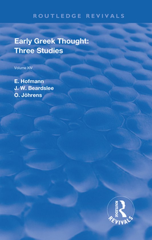 Routledge Revivals - Early Greek Thought - cover