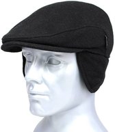 Pet overklap- flatcap- antraciet  winter wol- maat 58 cm