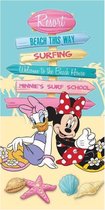 Minnie Mouse badhanddoek - 140 x 70 cm. - Minnie en Katrien Duck strandlaken