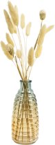 QUVIO Glazen vaas met patroon - Vaas voor droogbloemen - Landelijk of klassiek vaasje - Vazen - Decoratieve accessoires - Woonaccessoires voor bloemen en boeketten - Glazen vaas - 6 x 14,5 cm